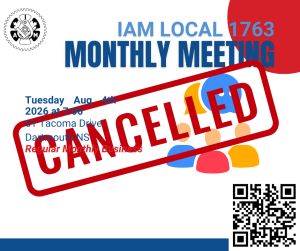August Meeting memo with cancelled stamped on it