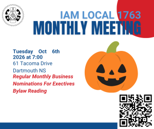 October Meeting Notice. Meeting plans are regular issues, exec nominations, and bylaw issues. On October 6th at 1800